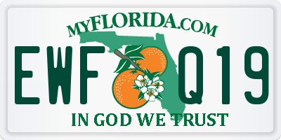 FL license plate EWFQ19