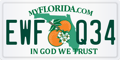 FL license plate EWFQ34
