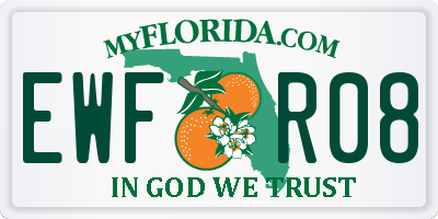 FL license plate EWFR08