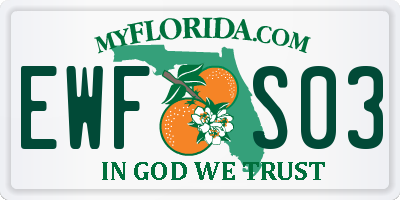 FL license plate EWFS03