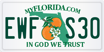 FL license plate EWFS30
