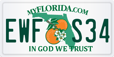 FL license plate EWFS34