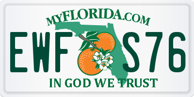 FL license plate EWFS76