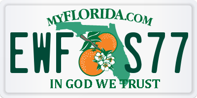 FL license plate EWFS77