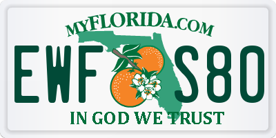 FL license plate EWFS80