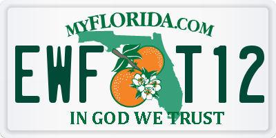 FL license plate EWFT12