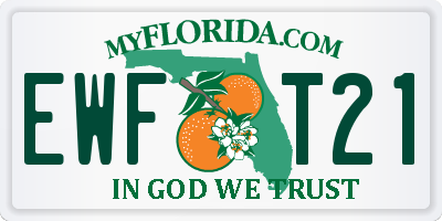FL license plate EWFT21