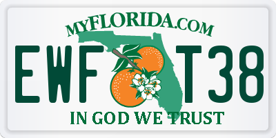 FL license plate EWFT38