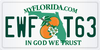 FL license plate EWFT63