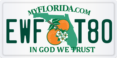 FL license plate EWFT80
