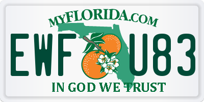 FL license plate EWFU83