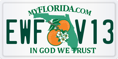 FL license plate EWFV13