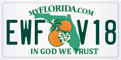 FL license plate EWFV18