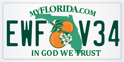 FL license plate EWFV34