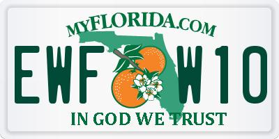 FL license plate EWFW10