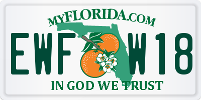 FL license plate EWFW18