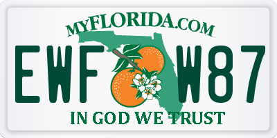 FL license plate EWFW87
