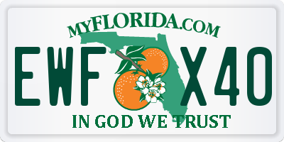 FL license plate EWFX40