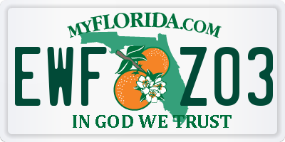 FL license plate EWFZ03