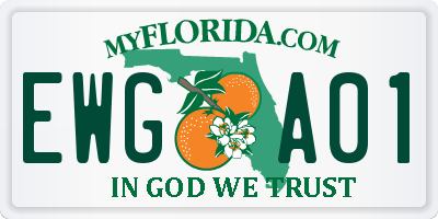 FL license plate EWGA01