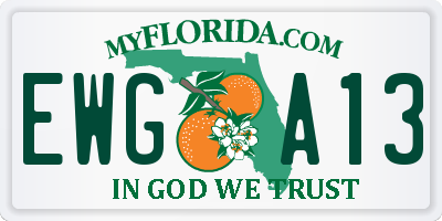 FL license plate EWGA13