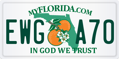 FL license plate EWGA70