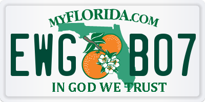 FL license plate EWGB07