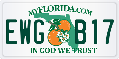 FL license plate EWGB17