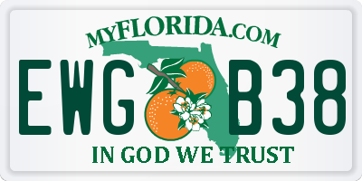 FL license plate EWGB38