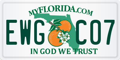 FL license plate EWGC07
