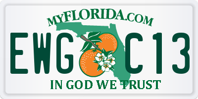 FL license plate EWGC13