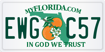 FL license plate EWGC57
