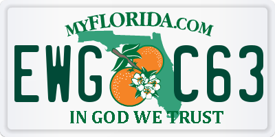 FL license plate EWGC63