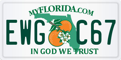 FL license plate EWGC67