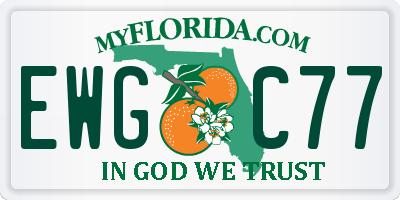 FL license plate EWGC77