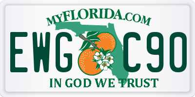 FL license plate EWGC90