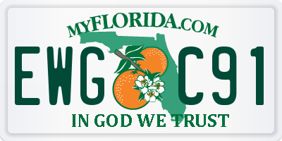 FL license plate EWGC91