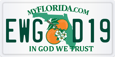 FL license plate EWGD19