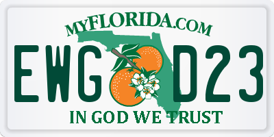 FL license plate EWGD23