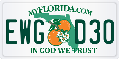 FL license plate EWGD30