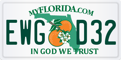 FL license plate EWGD32