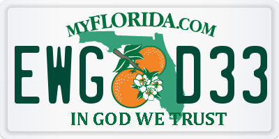 FL license plate EWGD33