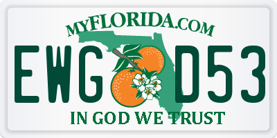 FL license plate EWGD53