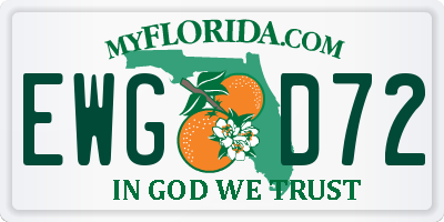 FL license plate EWGD72