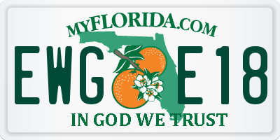 FL license plate EWGE18