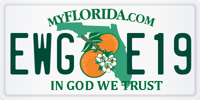 FL license plate EWGE19