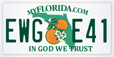 FL license plate EWGE41