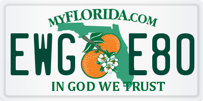 FL license plate EWGE80