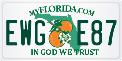 FL license plate EWGE87