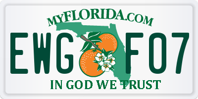 FL license plate EWGF07